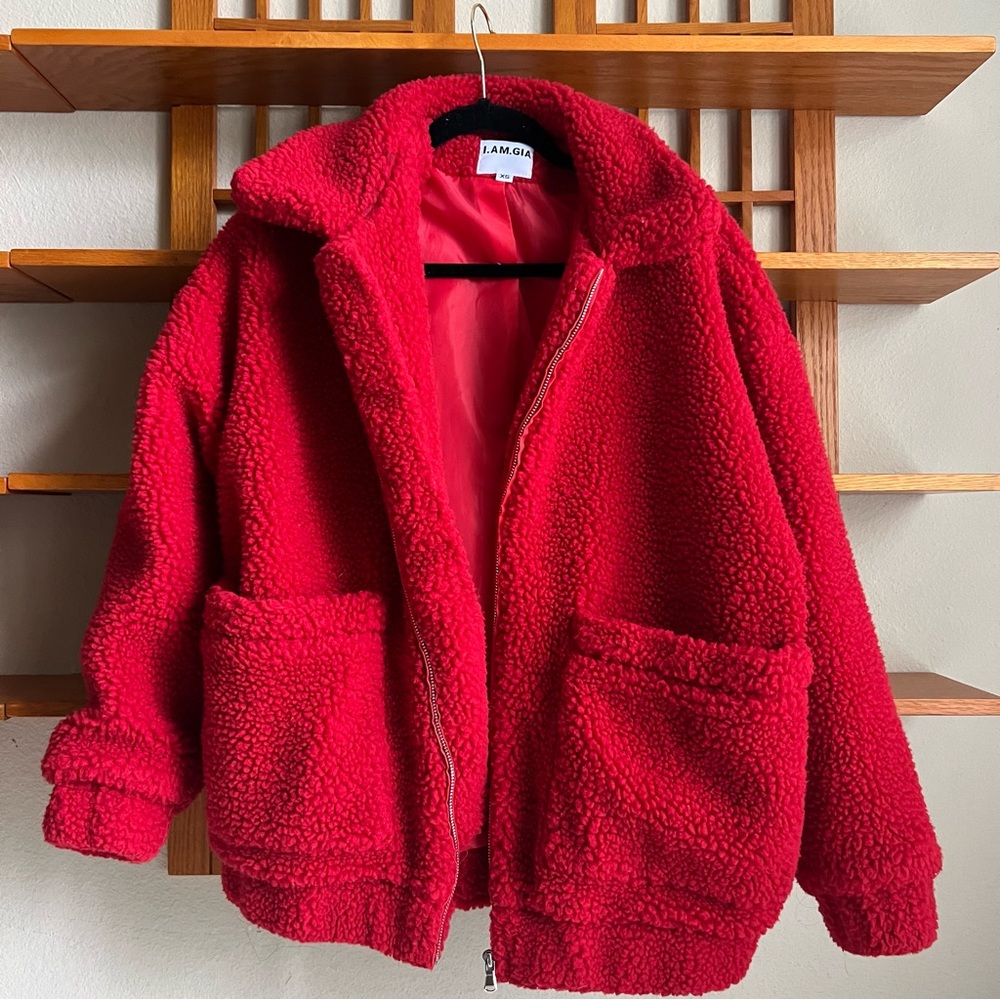 I.AM.GIA Teddy Red Jacket